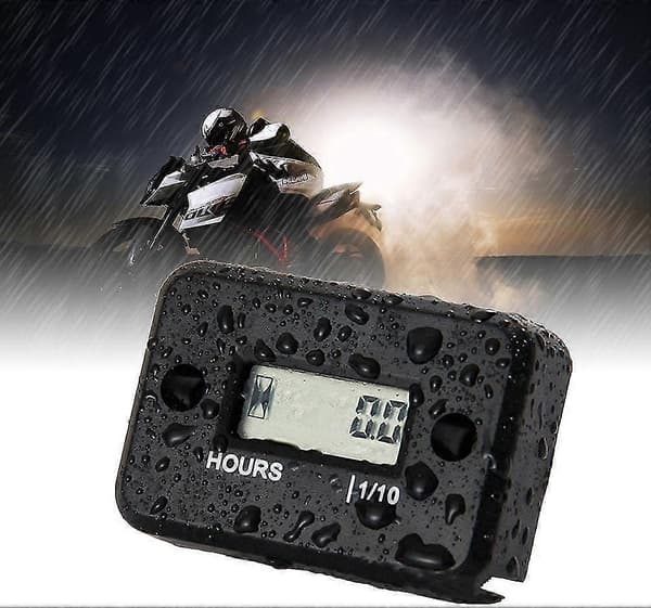 Vandtæt LCD-timetæller - Til motorcykel, ATV, snescooter og mere