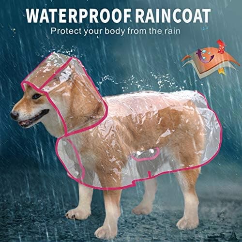 Vanntett og vindtett poncho for hund og valp størrelse M (rosa)