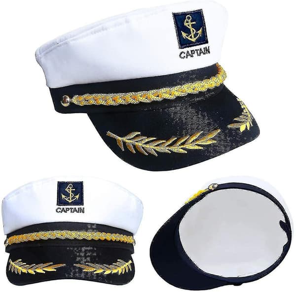 2 Stykker Marineblå Marine Admiral Hatt - Justerbar Skipperlue