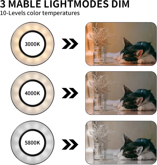 Bokklips Leselampe, 5W 48 LED Klipslampe, Dimbar Klipslampe