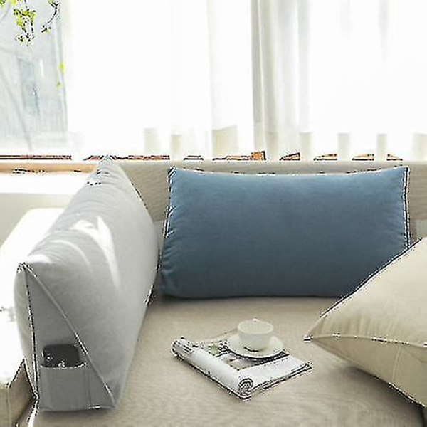 Triangulär sängkilkudde, ryggstöd, lässtöd - Yvan Blue 120*35*20cm