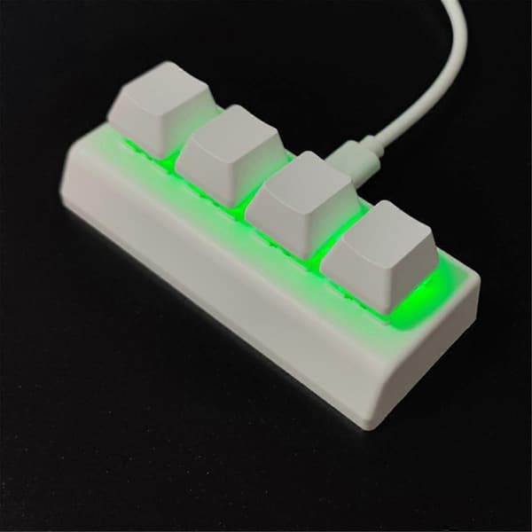 4 taster programmerbart tastatur Rød switch Ctrl C V Enter Mini mekanisk tastatur understøtter NKRO til gaming kontor sort A