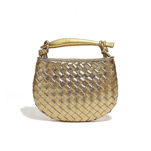 Mini flätad sardinväska, Crossbody-väska för kvinnor, handväska B1679 Gold