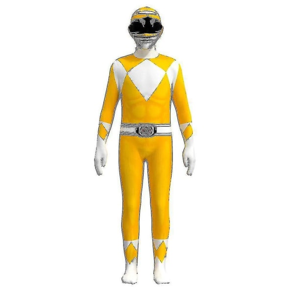 Power Ranger Kostym Vuxen Herr Bodysuit Vuxen Halloween kostym Yellow 150cm