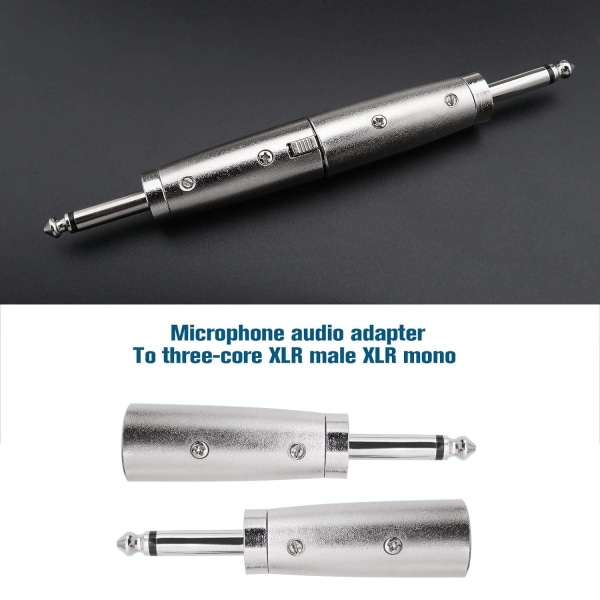 2 x 3-stifts XLR till 6,35 mm (1/4") mono hane-ljudadapter, sil