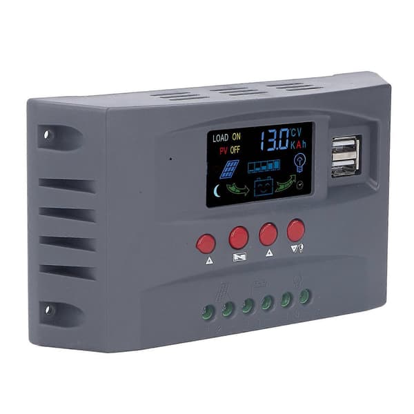 Solladdningsregulator med ljus LCD MPPT Överströmsskydd Solladdningsregulator 12V 24V 20A