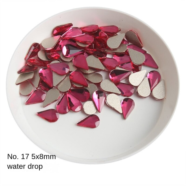 Nageldekorationer för Nail Art Bottenborr Rose Series Glasborr Love Diamond 29# 17#