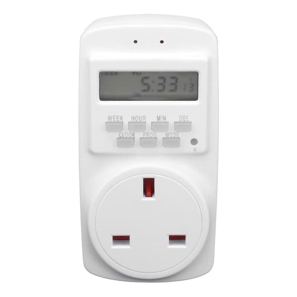 13A Indendørs Stikkontakt Timer Digital Programmerbar Vægstik Timer Stikkontakt med Automatisk Slukning Nedtælling 90
