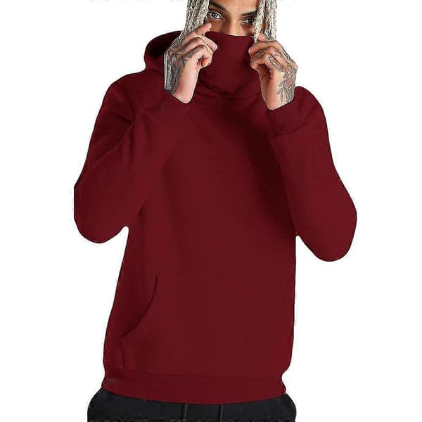 Herre Sports Hættetrøje Sweatshirt Snood Halsedisse Pullover Biker Toppe