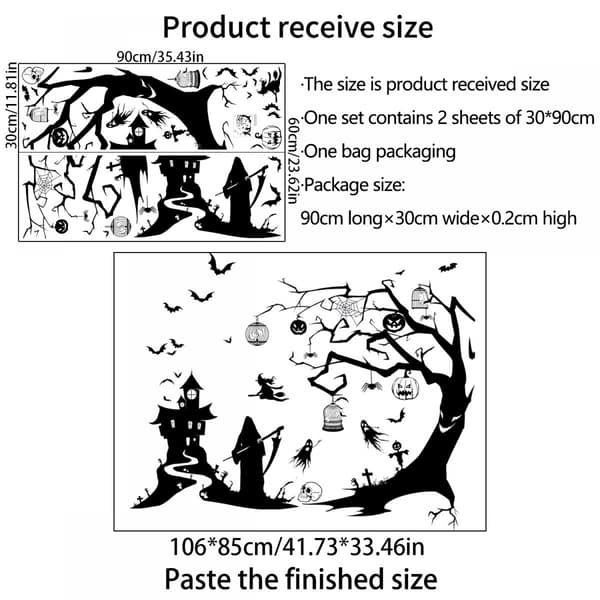 #Halloween veggdekor (30 x 90 cm x 2 stk)#