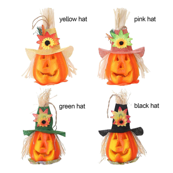 Jack-o'-lantern Ornament Græskar Havearbejde Kreativ Gave Skum Vinduesindretning Landmalet Keramik Græskar yellow hat