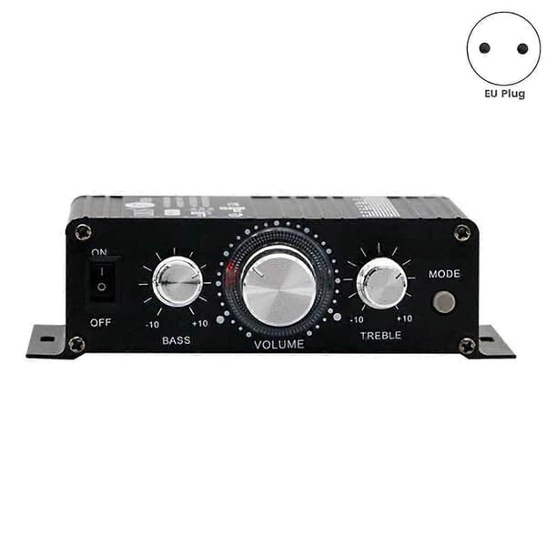 12V Mini Bil Bluetooth Forsterker HiFi Forsterker Hjem Lyd Datamaskin Lyd 2.0 Kanal (Adapter Inkludert) EU PLUGG