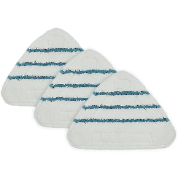 3 stk Dampmopputskiftbare Puter Trekant Vaskbar Klut Rengjøring Gulv Mikrofiber Mopphode Pute Damp