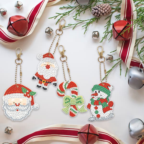 #4-pakning DIY diamantmaleri nøkkelringer til jul#