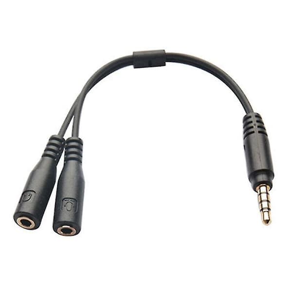Hovedtelefon Splitter TRRS Headset Adapter Y Splitter Kabel Stereo Han Til 2 Hun