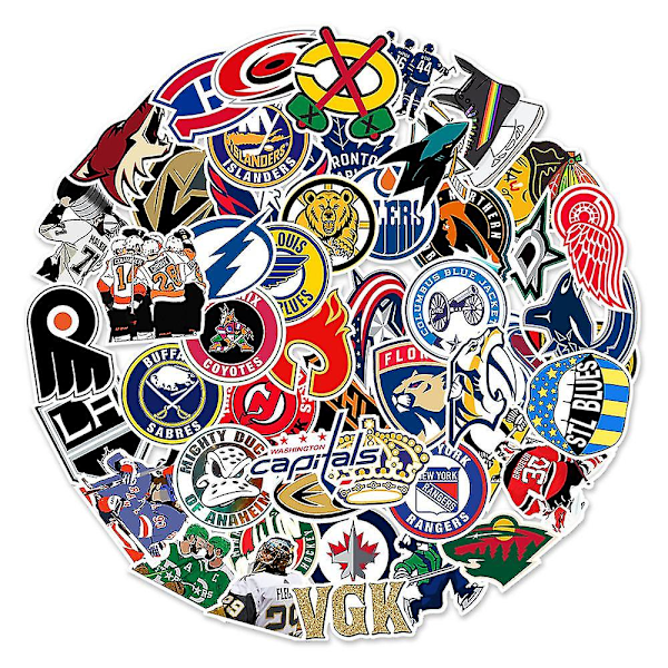 50-pak klistermærker med hockeyholds logoer qd