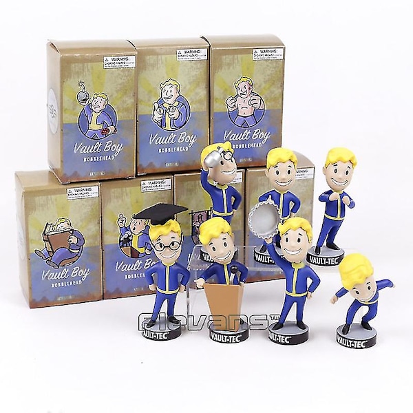 Fallout Vault Boy Bobble Head PVC Actionfigur Samlarmodell Leksak Brinquedos 7 Stilar_ A Intelligence