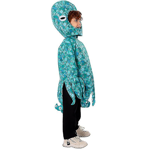 Octopus Cosplay Kostym för barn Havsdjur Jumpsuit Halloween Carnival Party Kostym S
