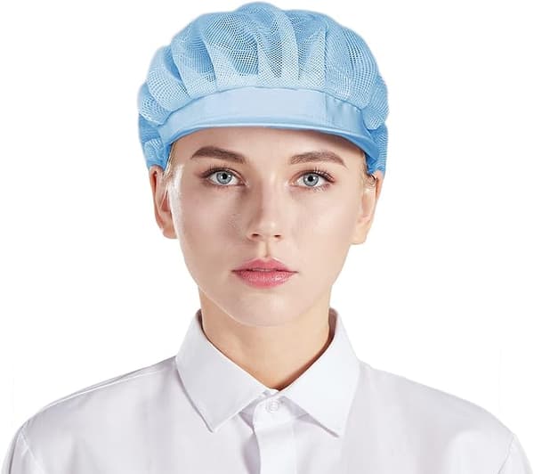 3-pack kockmössor i mesh - blå, unisex köksmössor med mesh, arbets