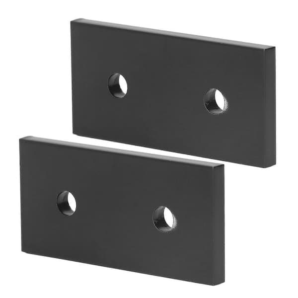 2 stk. 2-hullers samleplade Kompressionsmodstand Rektangel Flad aluminiumslegering Samleplade Sort 4040