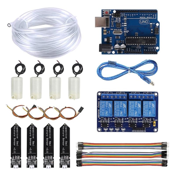 Diy Automatisk Vattning Bevattning Modul Kit System Jordfuktighetssensor Pumpar
