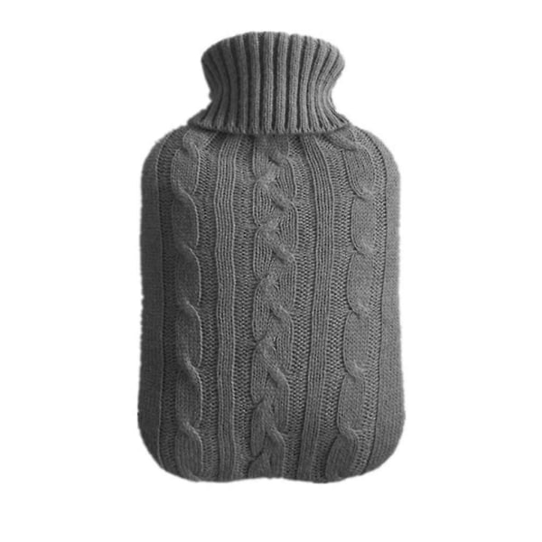 2000ml Varmvattenflaska Vinter Varma W Stickad Överdrag Avkopplande Värmare deep grey
