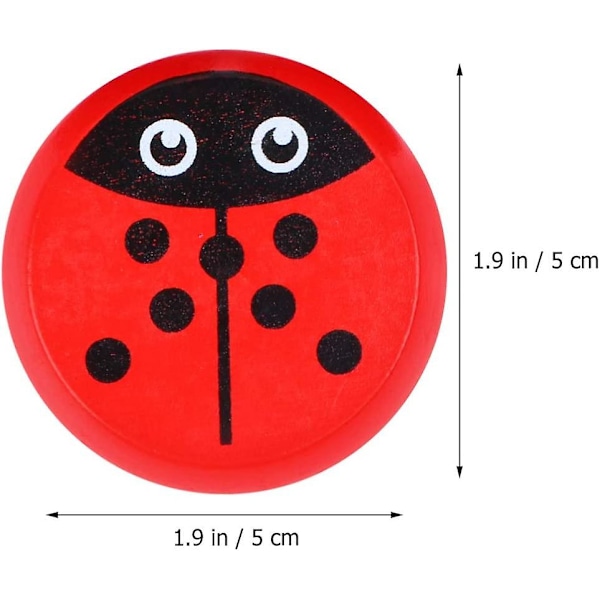 3 st Ladybug Trähjulsleksaker Barnens Utbildningsleksaker Trådstyrda Leksaker (Skalbagge)