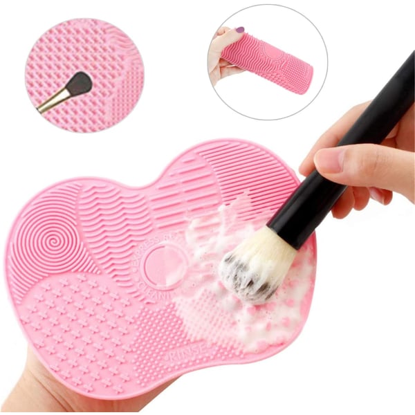 2 delar silikon makeup borste rengöringsmatta med sugkopp