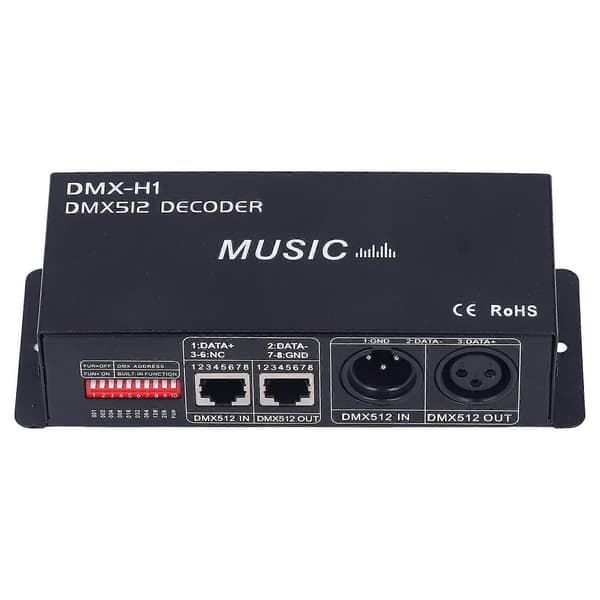 3-kanals DMX-dekoder justerbar RGB-dimming LED-dekoderkontroller for barer, hoteller, Sober Bar8A