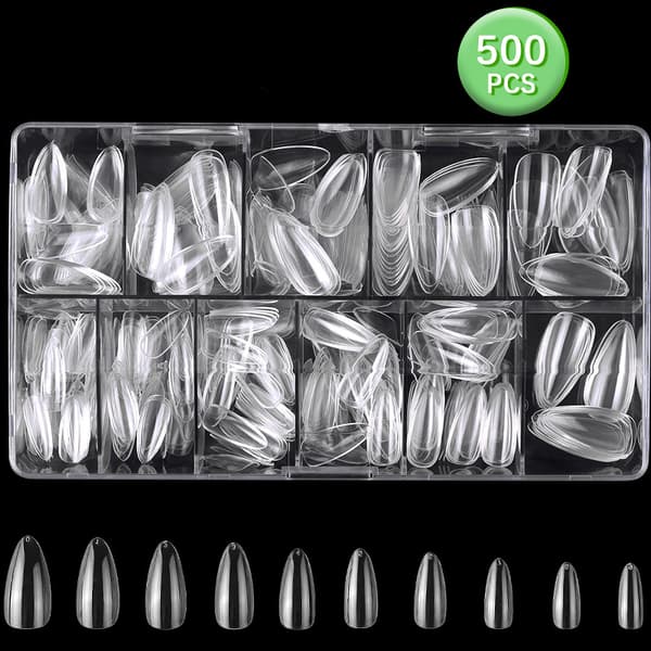 Tekokynnet, 500 kappaletta akryylikynsikapseleita, kirkkaat kynnet