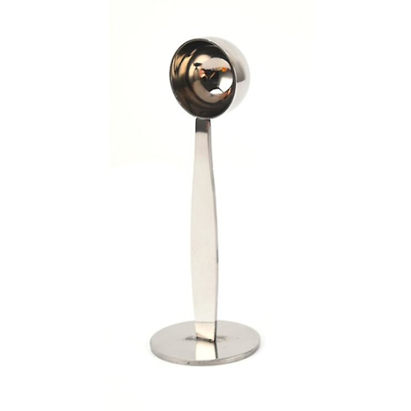 INF Rustfrit stål måleske Pulverpresning Type 2 i 1 kaffeske Silver