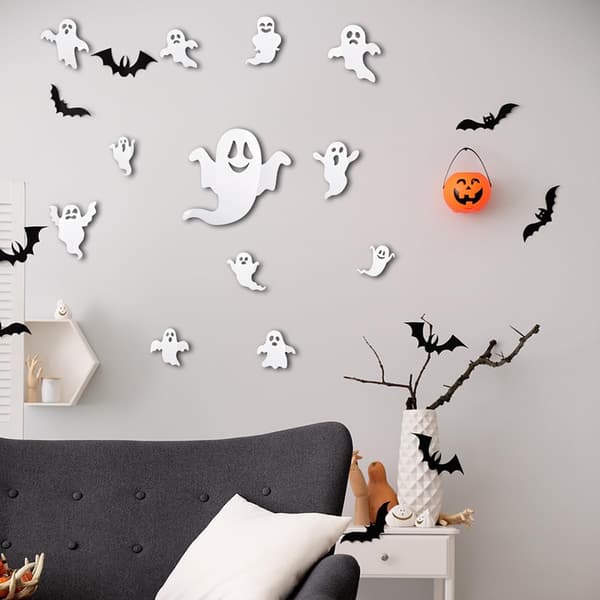 Halloween Väggdekor Söt Spöke Stickers Dekaler Dekoration 3D Bat
