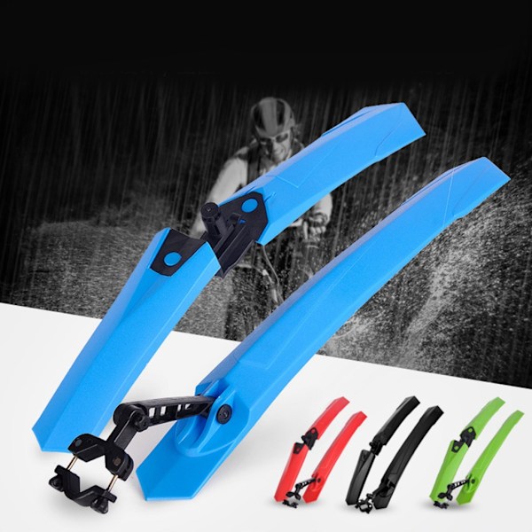 Cykelskärmar Set Justerbara Fram Bak Cyklar Stänkskärmar MTB Mud Guard Cykling Stänkskydd för Mountain Road Bike Riding qd Green 0.37