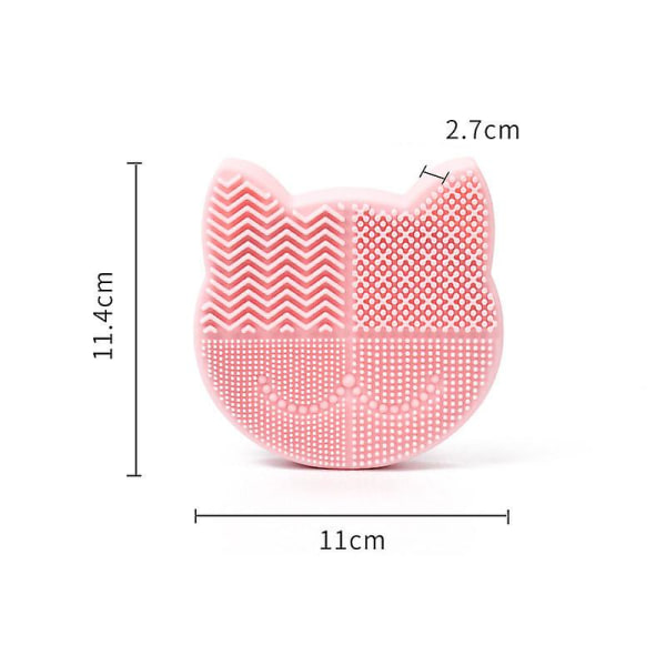 Silikonsminkborsterengöringsmatta med borsttorkhållare Borstrengöringsmatta Bärbar björnformad kosmetisk borstrengöringsdyna Pink