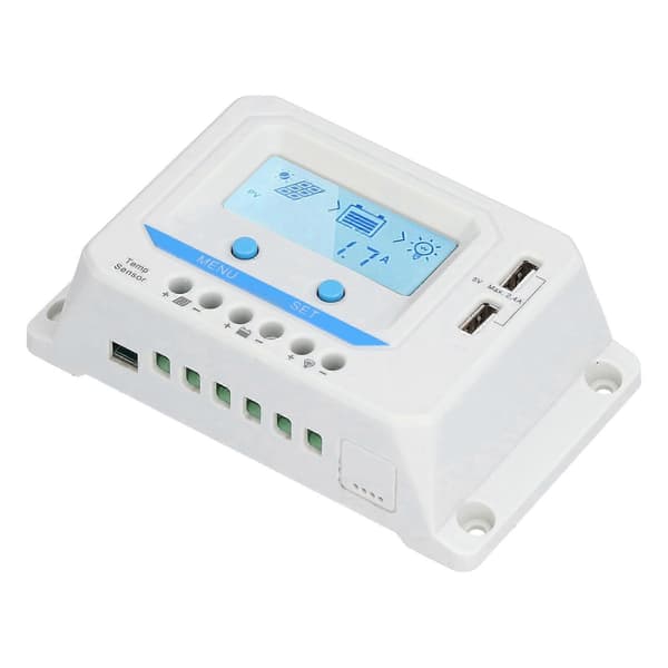 Solcelle ladekontroller LCD kretsbeskyttelse 3-nivå PWM-lading Solcelle ladebeskytter for trafikklys 10A