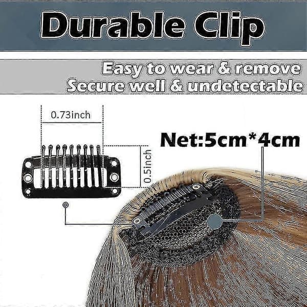 Clip In Hårfransar Extensions Franska Hårfransar Raka Hårfransar Hårstycken mörkbrun