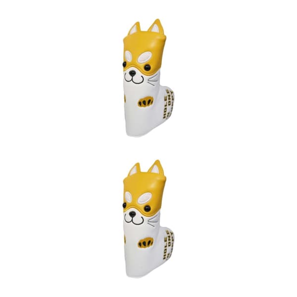 1/2/3 Dog Pattern För Golf Putter Headcover Cover för Yellow qd Yellow 2PCS