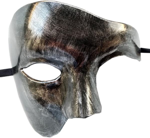 (Svart Silver) Vintage Maskeradmask Fantom Operan En E