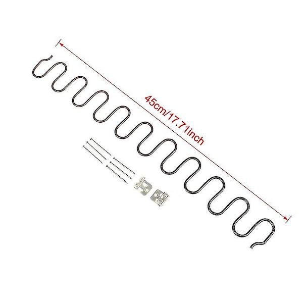 Erstatningsfjedre til sofastole, møbelfjeder med clips, 45cm 50cm 60cm 65cm 70cm lang ressort hardware Silver 45cm