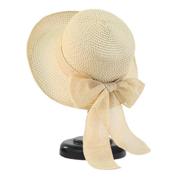 Solhat Sammenfoldelig Hat til Dame Kvinder Sommer Solhat Rullet Kant Strand Solhat [RONg] Beige