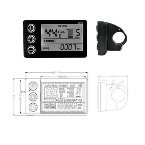 Elcykel S866 24-48v LCD Display Måler Kontrolpanel til E-cykel Scooter [RONg]