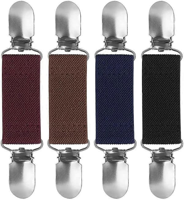 4 st tröjklämmor, tröjkoftklämmor, elastisk klämma unisex enkel
