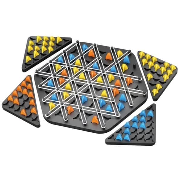 Triggle Game - Chain Triangle Game, ABS Peg Strategy Game, Elastic Triangle Game, 2 to 4 Players [RONg]