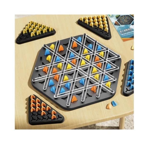 Triggle Game - Chain Triangle Game, ABS Peg Strategy Game, Elastic Triangle Game, 2 to 4 Players [RONg]