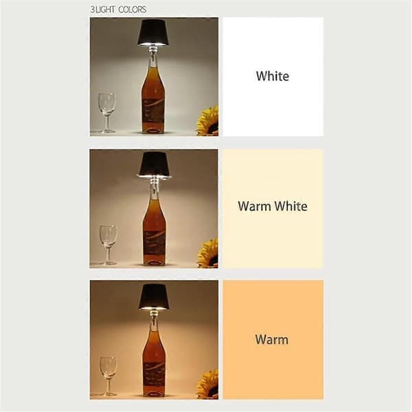 LED-pullolamppu kosketuslangaton pöytävalaisin 3 värin pullolamppu sisä-/ulkoravintoloihin ja [RONg]