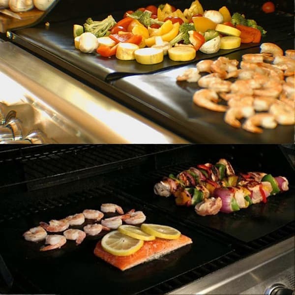 Stor tyk grillovnsforing, grillmåtte Non-stick udendørs grillmåtte til varmluftsovne 40*50 cm[RONg]