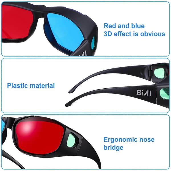 5 kpl 3D-laseja 3D-elokuvalasit 3D-katselulasit Punaiset ja siniset 3D-lasit Anaglyfiset lasit [RONg]