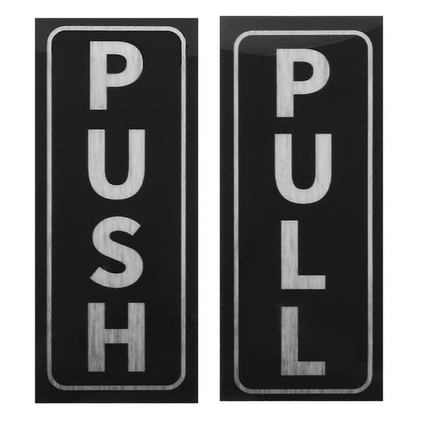 2 kpl Push Pull -ovitarroja lasioville, itseliimautuvat kylttitarrat, helppo kiinnittää Push Pull -etiketit toimistoon
