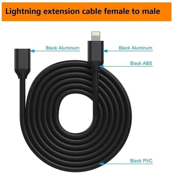 iPhone laddningsförlängningskabel, 1m Lightning förlängningskabel, kompatibel med iPhone 14 Pro, 13 Pro Max, 12, 11, X [RONg]