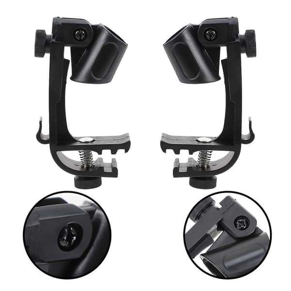 Mikrofonclips Sorte Mikrofonholdere i Plast til 4 Stk. Instrumentbrug [RONg]